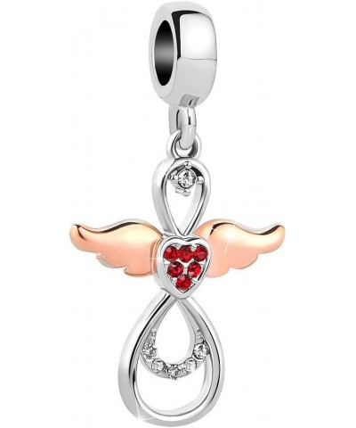 Angel Wings Heart Infinity Love Charms for Bracelets Compatible with Pandora Bracelets Red $7.50 Bracelets