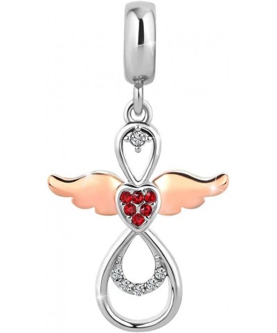 Angel Wings Heart Infinity Love Charms for Bracelets Compatible with Pandora Bracelets Red $7.50 Bracelets