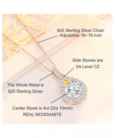 5CT Moissanite Necklace Gift for Women, S925 Diamond Pendant Necklace Anniversary Birthday Jewelry for Wife Soulmate Girlfrie...