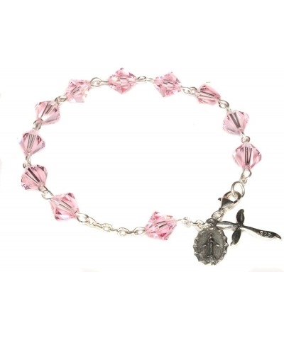 Rosary Bracelet Made with Gemstone, Austrian Crystal, Glass OR Sport Beads CRYSTAL - Light Rose $38.87 Bracelets