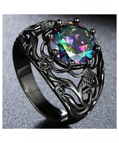 Women Fashion Ring Jewelry Wedding Rings,Unisex Ring Hollow Out Faux Gem Men Women Vintage Carving Finger Ring Valentines Day...