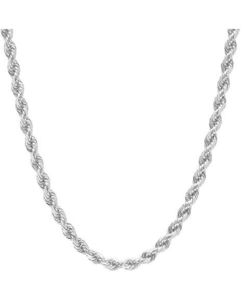 Unisex Sterling Silver 4MM Diamond-Cut Rope Chain Necklace 18 $35.10 Necklaces