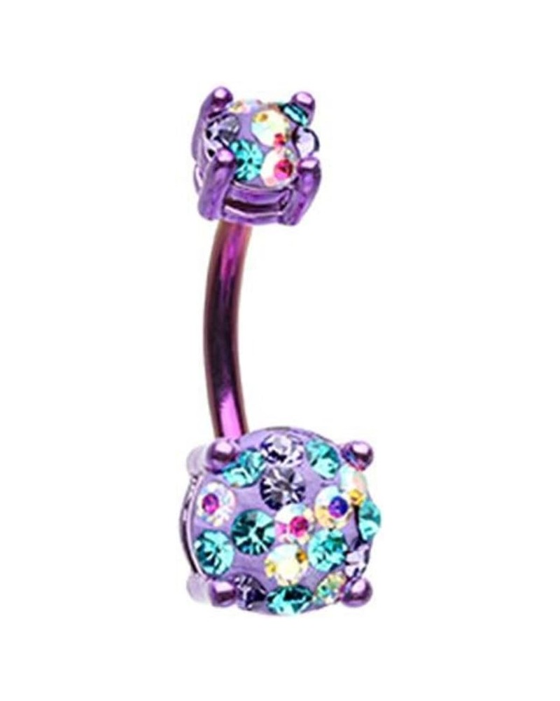 Color Multi Sprinkle Dot Gem Prong Sparkle WildKlass Belly Button Ring Purple/Bohemian $13.10 Body Jewelry