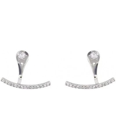 Cubic Zirconia Ear Jacket Earrings Front Back Post Studs Fashion Jewelry Gift (Cubic zirconia) $6.96 Earrings