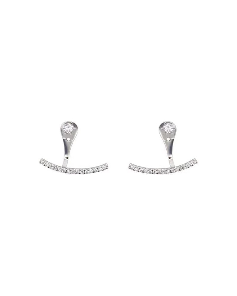 Cubic Zirconia Ear Jacket Earrings Front Back Post Studs Fashion Jewelry Gift (Cubic zirconia) $6.96 Earrings