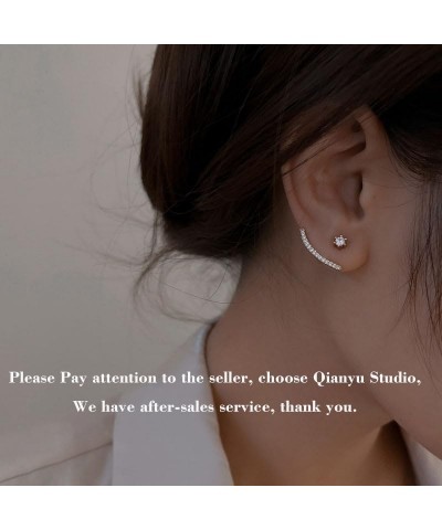 Cubic Zirconia Ear Jacket Earrings Front Back Post Studs Fashion Jewelry Gift (Cubic zirconia) $6.96 Earrings