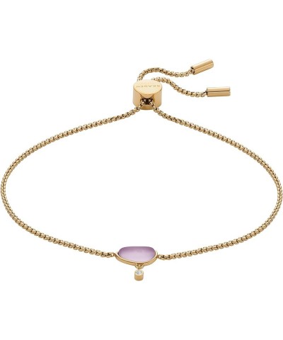 Women's Minimalist Silver, Rose Gold or Gold Stainless Steel Chain Bracelet Gold & Purple $32.20 Bracelets