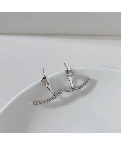 Cubic Zirconia Ear Jacket Earrings Front Back Post Studs Fashion Jewelry Gift (Cubic zirconia) $6.96 Earrings