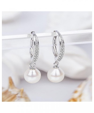 925 Sterling Silver Genuine Freshwater Cultured Pearl CZ Drop Earrings For Women Handmade Fine Jewelry Gifts Rhodium plated $...