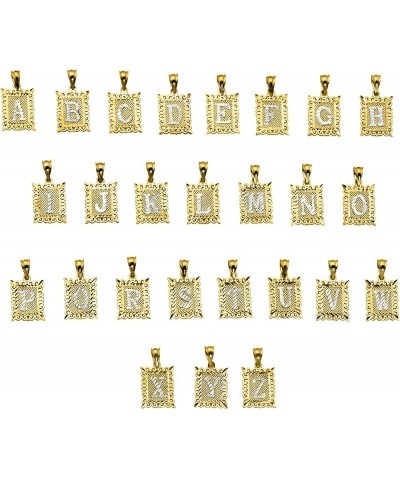 10K Two Tone Medium Block Initial Charm Pendant (A - Z) B $33.48 Pendants