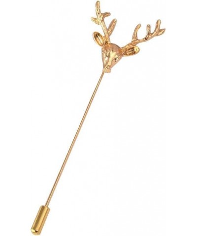 Vintage Deer Head Elk Brooch Pins Gold Silver Plated Long Pins with Cute Animal Antlers Brooch Jewelry for Women Men gold $6....