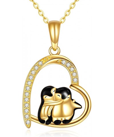 Cat/Penguin/Butterfly/Owl Necklace 14k Gold Penguin Jewelry 14kt Gold Penguin Gifts for Women Girls Penguin $103.40 Necklaces