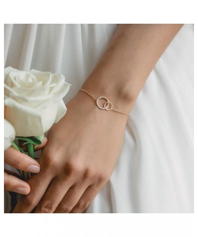 Gifts for Mom, Mother Daughter Gift - Interlocking Circle Necklace OR Bracelet, Christmas Gifts Bracelet - Gold $14.08 Bracelets