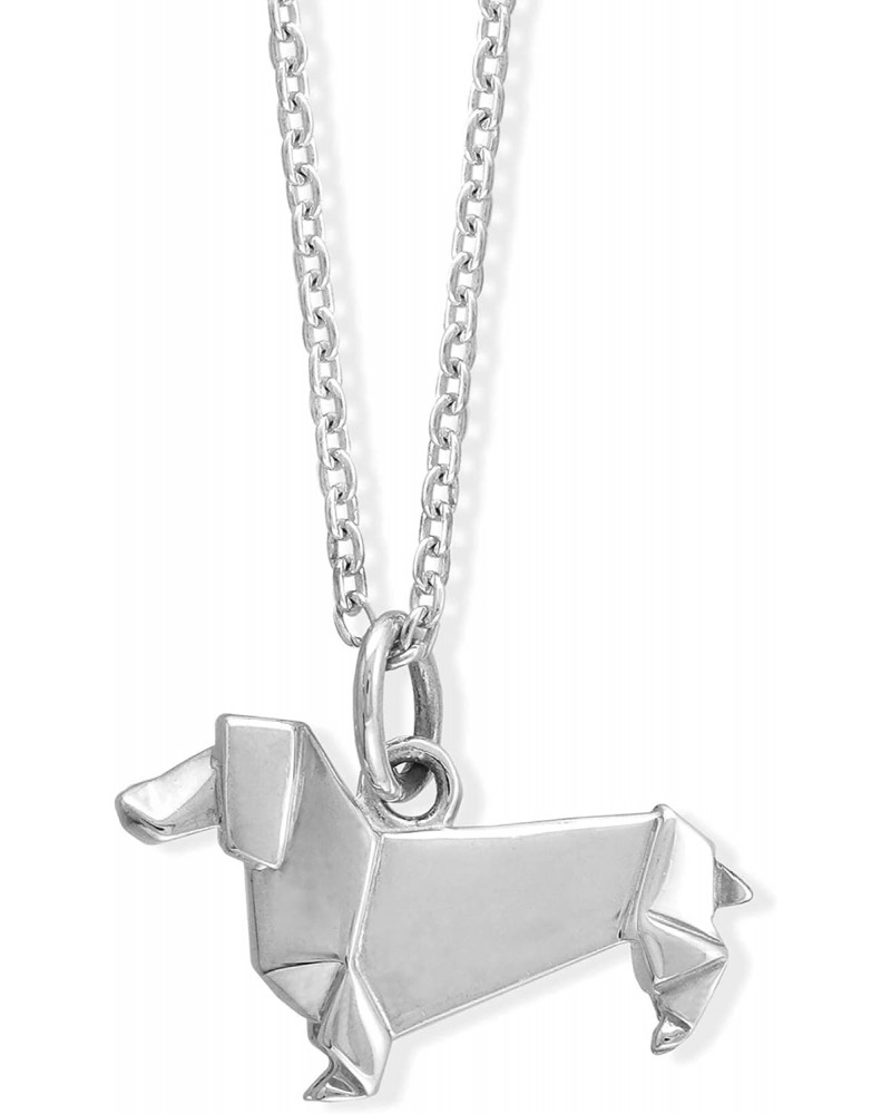 Jewelry Sterling Silver Origami Dachshund Wiener Dog Necklace, 18 Inches $24.98 Necklaces