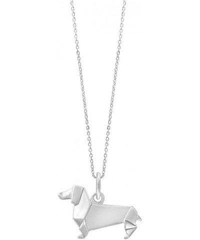 Jewelry Sterling Silver Origami Dachshund Wiener Dog Necklace, 18 Inches $24.98 Necklaces