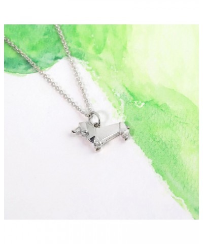 Jewelry Sterling Silver Origami Dachshund Wiener Dog Necklace, 18 Inches $24.98 Necklaces