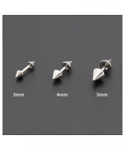 Ear Cartilage Stud Black Color Rivet Spike Cone Tip Body Jewelry Piercing Punk Barbell Earring 2Pcs/Set silver_4mm $3.56 Body...