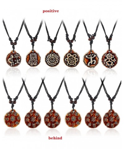 Artificial Bone Carving Sea Turtles Pendant Necklaces Gifts for Women Men Adjustable Rope 6/10 Pcs -6 PCS Restore $7.05 Neckl...