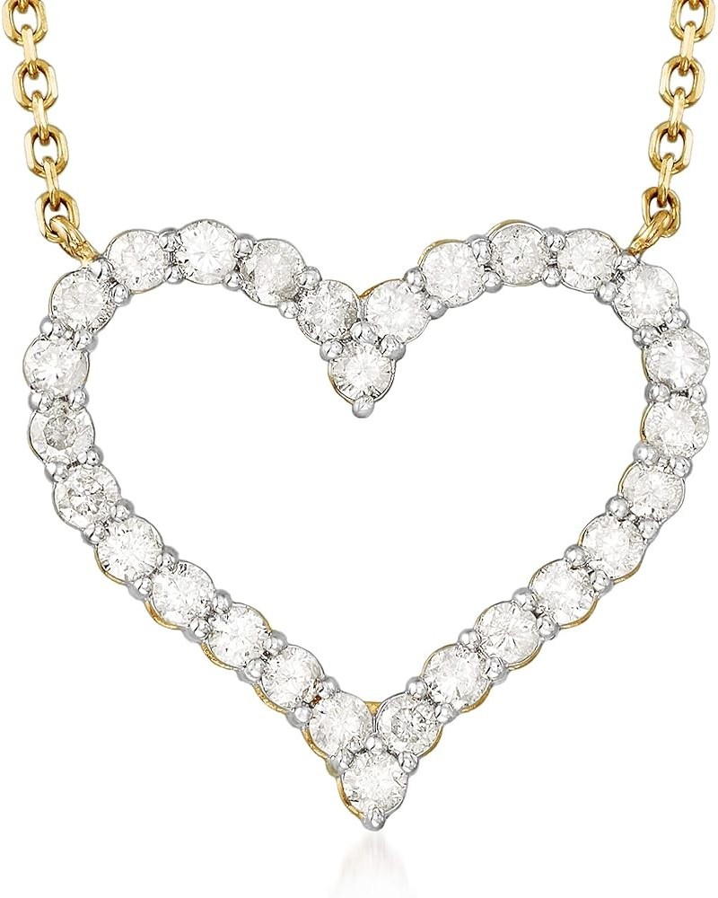 1.50 ct. t.w. Diamond Heart Necklace in 14kt Yellow Gold 16.0 Inches $536.30 Necklaces