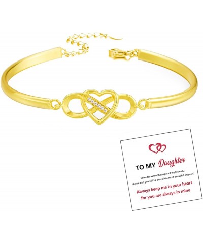 To My Daughter Bracelet Infinity Love Heart Bracelet Momther Daughter Bracelet Always Keep Me in Your Heart Bangle Jewelry Bi...