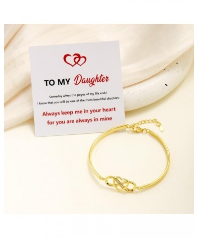 To My Daughter Bracelet Infinity Love Heart Bracelet Momther Daughter Bracelet Always Keep Me in Your Heart Bangle Jewelry Bi...