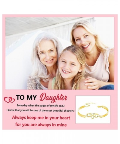 To My Daughter Bracelet Infinity Love Heart Bracelet Momther Daughter Bracelet Always Keep Me in Your Heart Bangle Jewelry Bi...