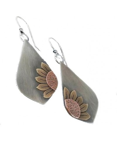 Vintage Gold Sunflower Earrings for Women Sun Flower Dangle Earrings vintage sunflower $7.01 Earrings