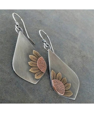 Vintage Gold Sunflower Earrings for Women Sun Flower Dangle Earrings vintage sunflower $7.01 Earrings