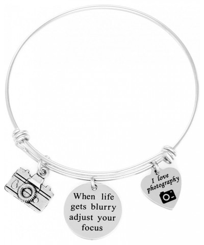 Photograph Gifts Bracelet for Women Jewelry for Photographer When Life Gets Blurry Adjust Your Focus Camera Charm Bracelet wh...