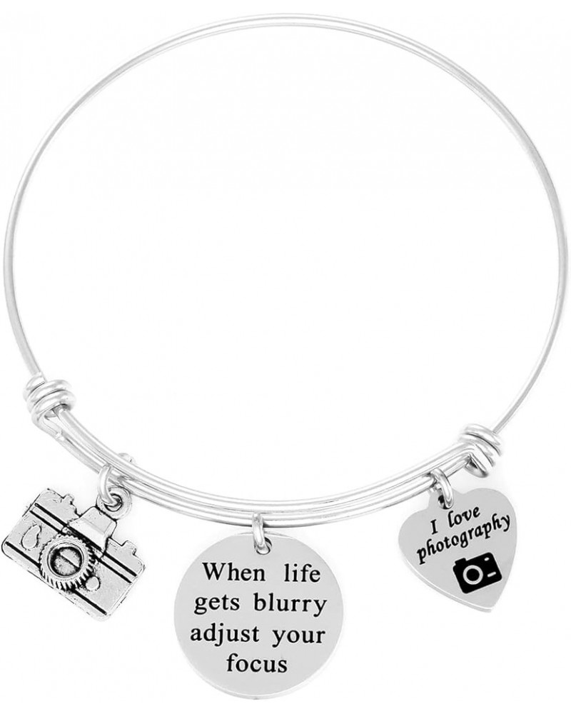 Photograph Gifts Bracelet for Women Jewelry for Photographer When Life Gets Blurry Adjust Your Focus Camera Charm Bracelet wh...