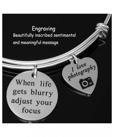 Photograph Gifts Bracelet for Women Jewelry for Photographer When Life Gets Blurry Adjust Your Focus Camera Charm Bracelet wh...