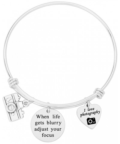 Photograph Gifts Bracelet for Women Jewelry for Photographer When Life Gets Blurry Adjust Your Focus Camera Charm Bracelet wh...