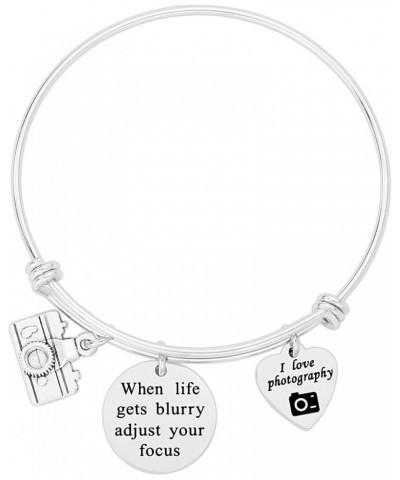 Photograph Gifts Bracelet for Women Jewelry for Photographer When Life Gets Blurry Adjust Your Focus Camera Charm Bracelet wh...