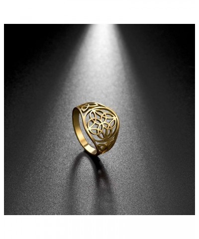 Witches Knot Ring Stainless Steel Witchcraft Celtic Amulet Ring Geometric Celtic Knot Ring Vintage Jewelry For Women 7 Style ...