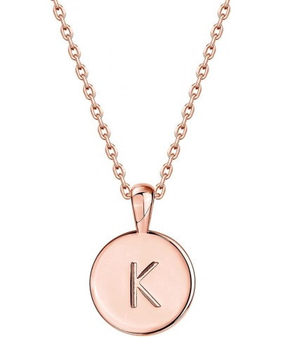 14K Rose Gold Plated Letter Necklace for Women | Gold Initial Necklace for Girls Rose Gold K $8.98 Necklaces