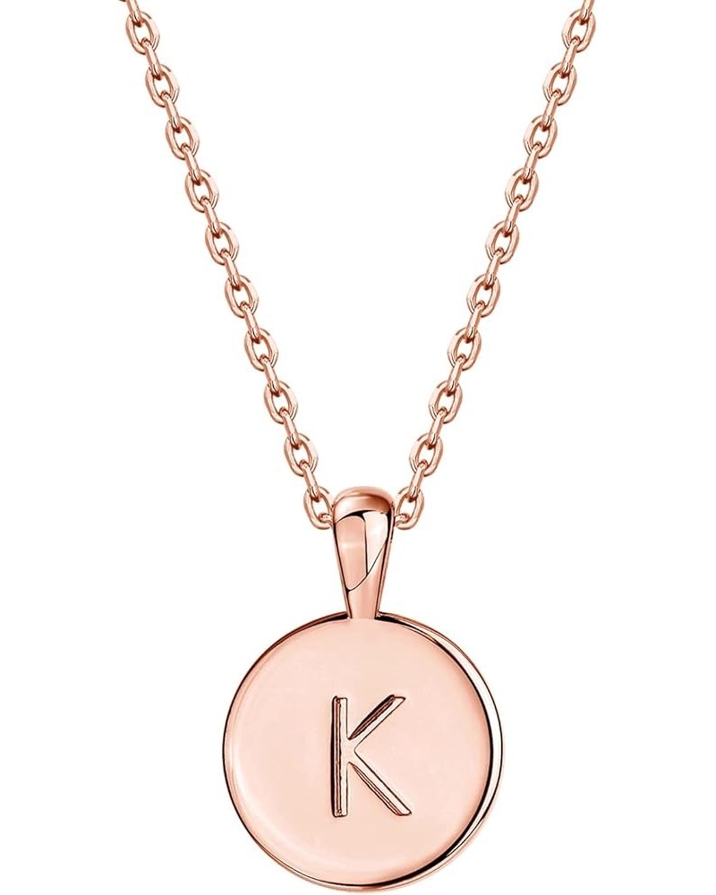 14K Rose Gold Plated Letter Necklace for Women | Gold Initial Necklace for Girls Rose Gold K $8.98 Necklaces