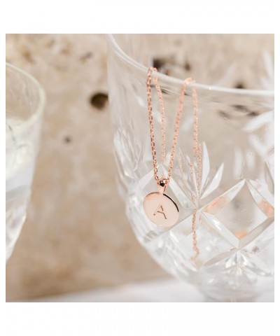 14K Rose Gold Plated Letter Necklace for Women | Gold Initial Necklace for Girls Rose Gold K $8.98 Necklaces