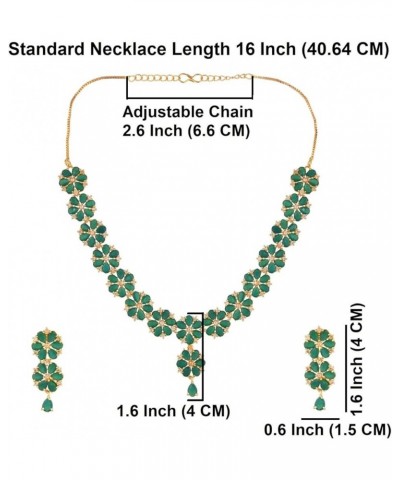 Indian Jewelry Crystal Choker Necklace Drop Earrings Set for Women Cubic Zirconia Necklace Style 11 $13.10 Jewelry Sets