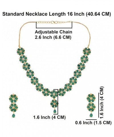 Indian Jewelry Crystal Choker Necklace Drop Earrings Set for Women Cubic Zirconia Necklace Style 11 $13.10 Jewelry Sets