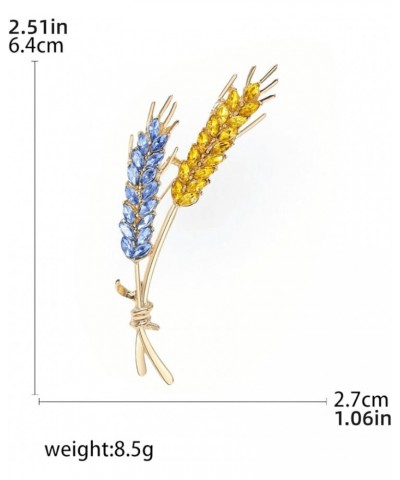 Ukrainian Flag Brooch Creative High Beauty Wheat Ear Breast Pin Simple Suit Coat Fashion Breast Flower Pin Accessories Left b...