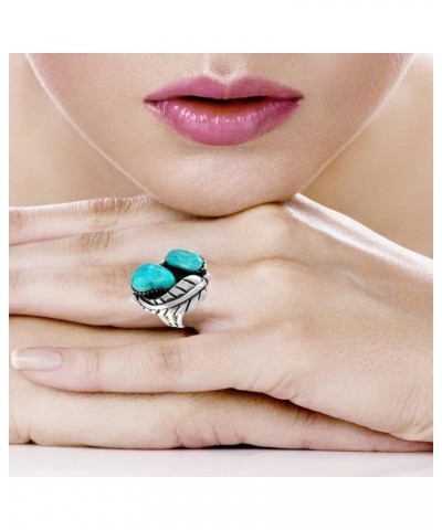 Turquoise Ring Sterling Silver 925 Genuine Gemstones Size 6 to 11 Turquoise $20.24 Rings