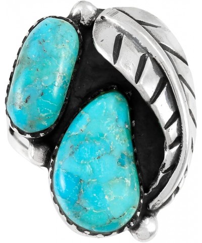 Turquoise Ring Sterling Silver 925 Genuine Gemstones Size 6 to 11 Turquoise $20.24 Rings