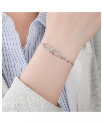 ???????? ???? Bracelets for Women Mom Silve Layer Heart ?????????? Bracelets Birthday Mothers Day Christmas Gifts for Her Mot...