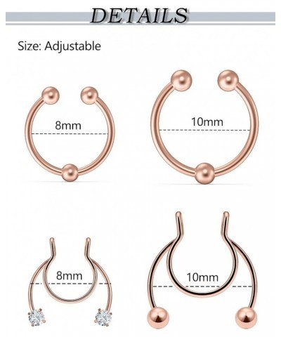 Fake Nipple Piercing, Fake Nipple Rings. Rose-Gold $10.43 Body Jewelry