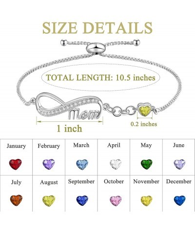 ???????? ???? Bracelets for Women Mom Silve Layer Heart ?????????? Bracelets Birthday Mothers Day Christmas Gifts for Her Mot...