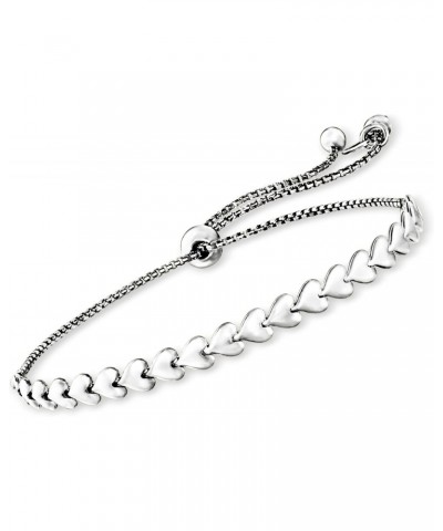 Italian Sterling Silver Heart-Link Bolo Bracelet $27.54 Bracelets