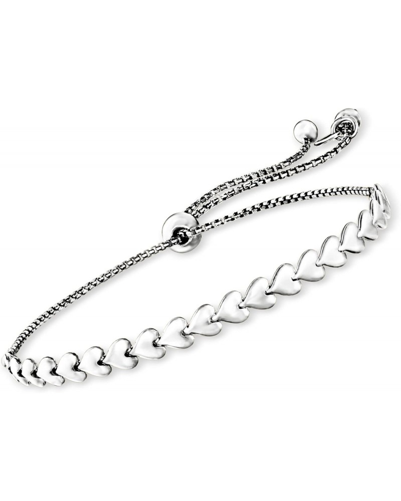 Italian Sterling Silver Heart-Link Bolo Bracelet $27.54 Bracelets