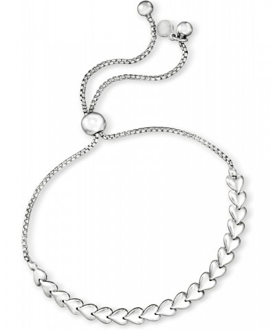 Italian Sterling Silver Heart-Link Bolo Bracelet $27.54 Bracelets