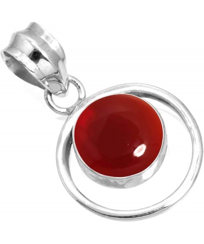 925 Sterling Silver Handmade Pendant for Women 10 MM Round Gemstone Fashion Jewelry for Gift (99579_P) Garnet Quartz $18.35 P...