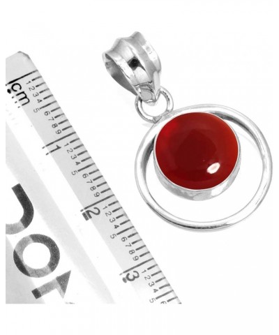 925 Sterling Silver Handmade Pendant for Women 10 MM Round Gemstone Fashion Jewelry for Gift (99579_P) Garnet Quartz $18.35 P...